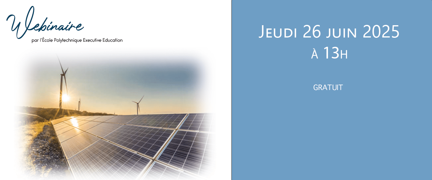 Webinaire Entrepreneuriat dans les énergies renouvelables Webinaire Entrepreneuriat dans les énergies renouvelables