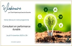 Webinaire de présentation - Consultant en performance durable - Ecole polytechnique Executive Education