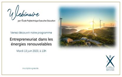 Webinaire - Formation - Entrepreneuriat dans les énergies renouvelables